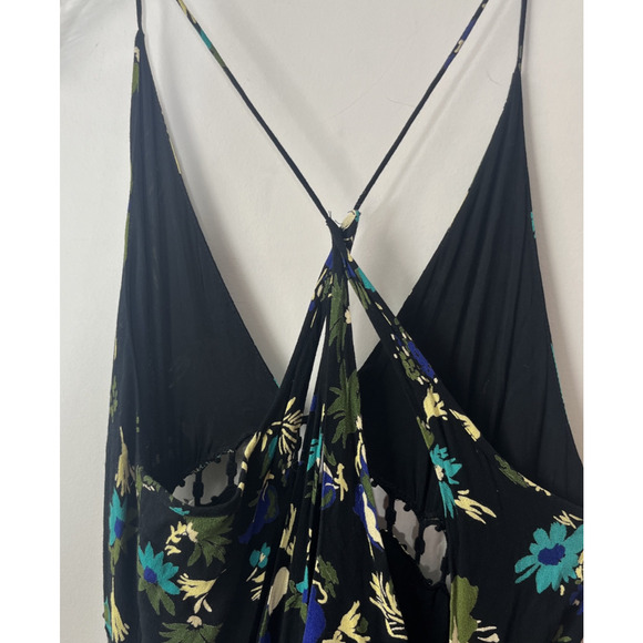 Free People Pages of Gold Maxi Dress XS Floral Crochet Cutout Full Boho Whimsi - Picture 4 of 12